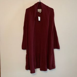 Lucky Maroon Cardigan w/Pockets